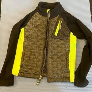 Obermeyer Black Quilted Jacket with Green Stitching.  Size Large fits like 6T